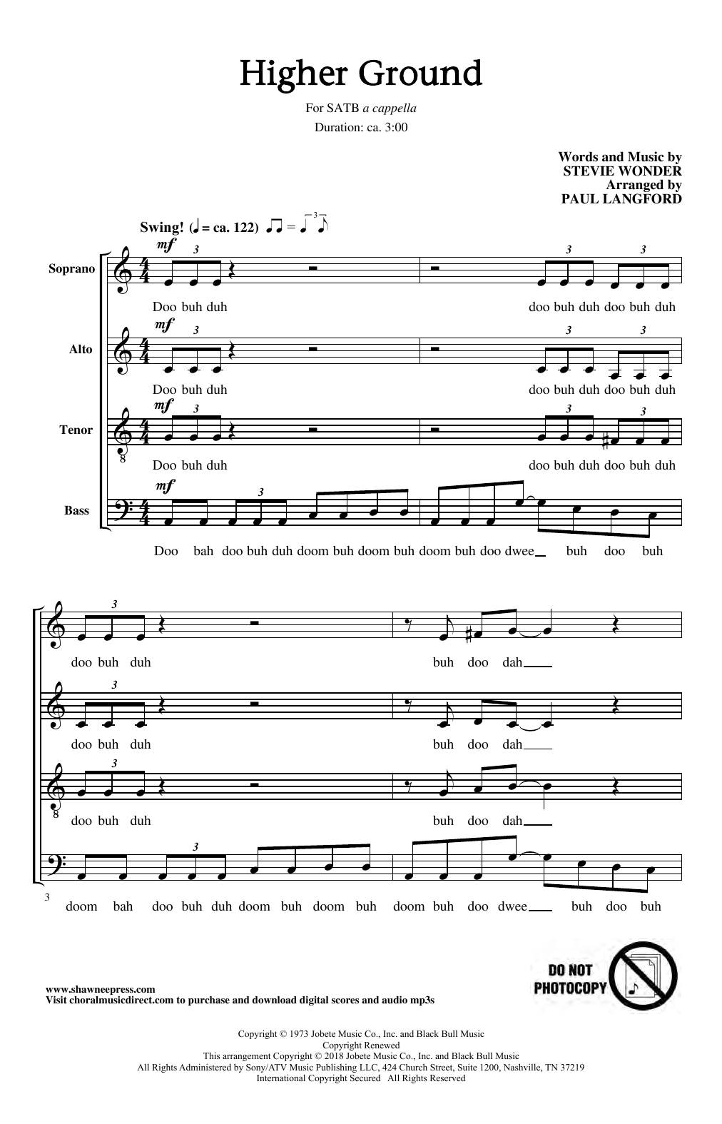 Download Stevie Wonder Higher Ground (arr. Paul Langford) Sheet Music and learn how to play SATB Choir PDF digital score in minutes