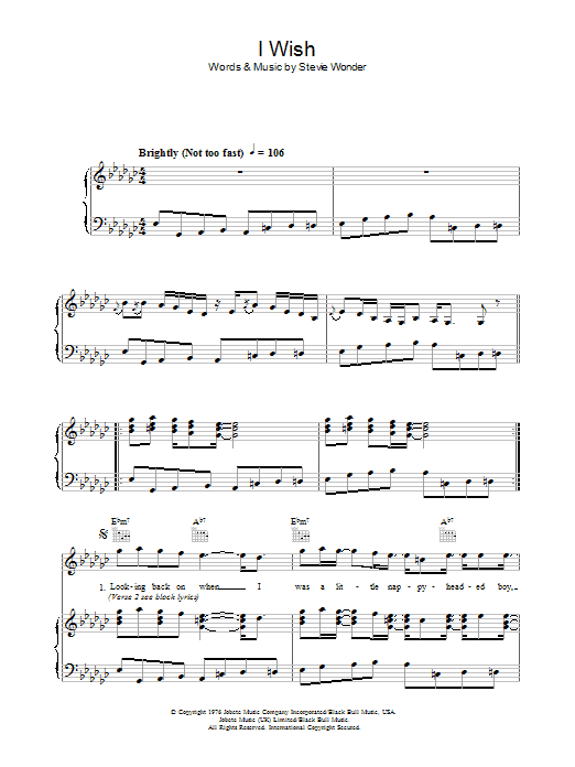 Download Stevie Wonder I Wish Sheet Music and learn how to play Bass Guitar Tab PDF digital score in minutes