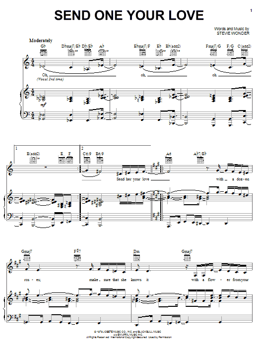 Download Stevie Wonder Send One Your Love Sheet Music and learn how to play Keyboard Transcription PDF digital score in minutes