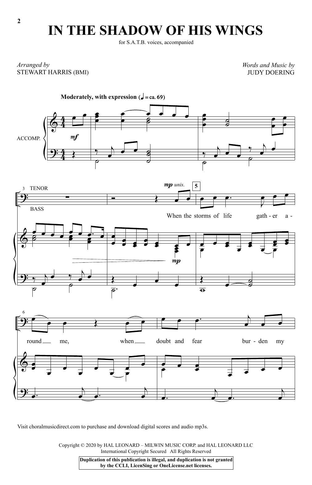 Download Stewart Harris In The Shadow Of His Wings (arr. Stewart Harris) Sheet Music and learn how to play SATB Choir PDF digital score in minutes