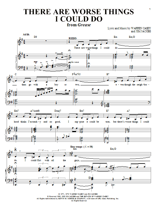 Download Stockard Channing There Are Worse Things I Could Do Sheet Music and learn how to play Piano, Vocal & Guitar (Right-Hand Melody) PDF digital score in minutes