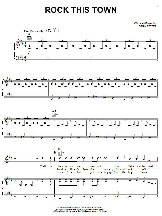 Download Stray Cats Rock This Town Sheet Music and learn how to play Guitar with strumming patterns PDF digital score in minutes