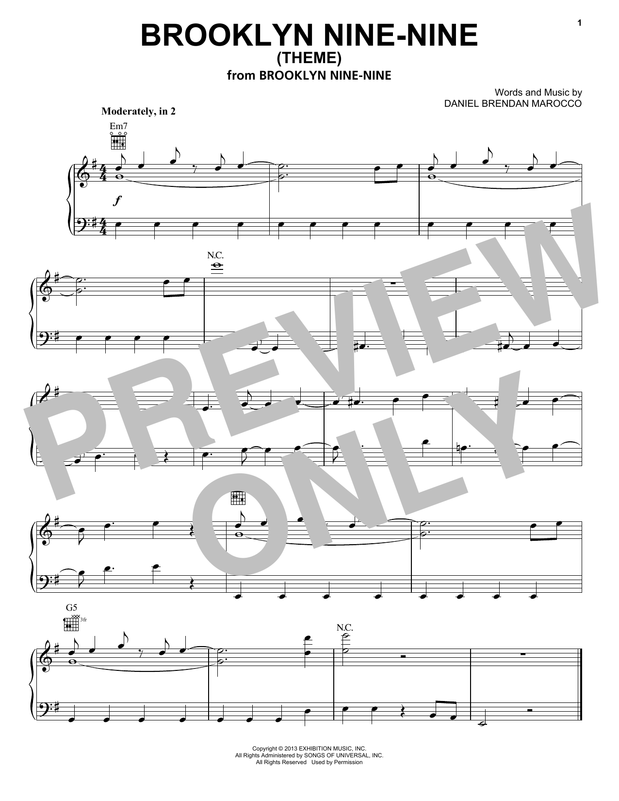 Download Stuart Petty Brooklyn Nine-Nine (Theme) Sheet Music and learn how to play Piano Solo PDF digital score in minutes