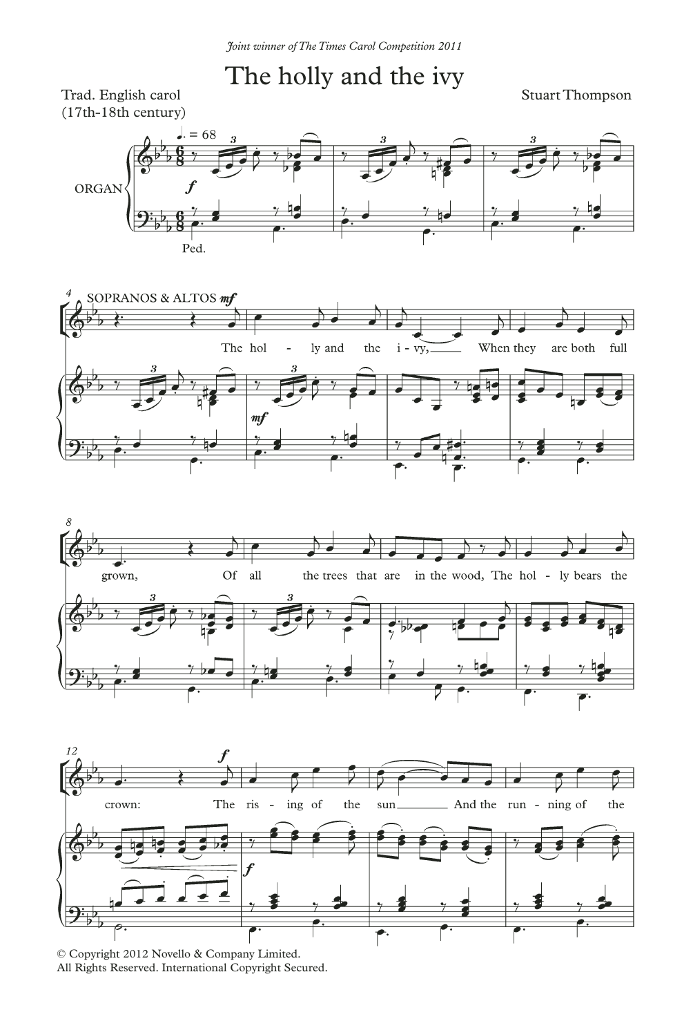 Download Stuart Thompson The Holly And The Ivy Sheet Music and learn how to play SATB Choir PDF digital score in minutes