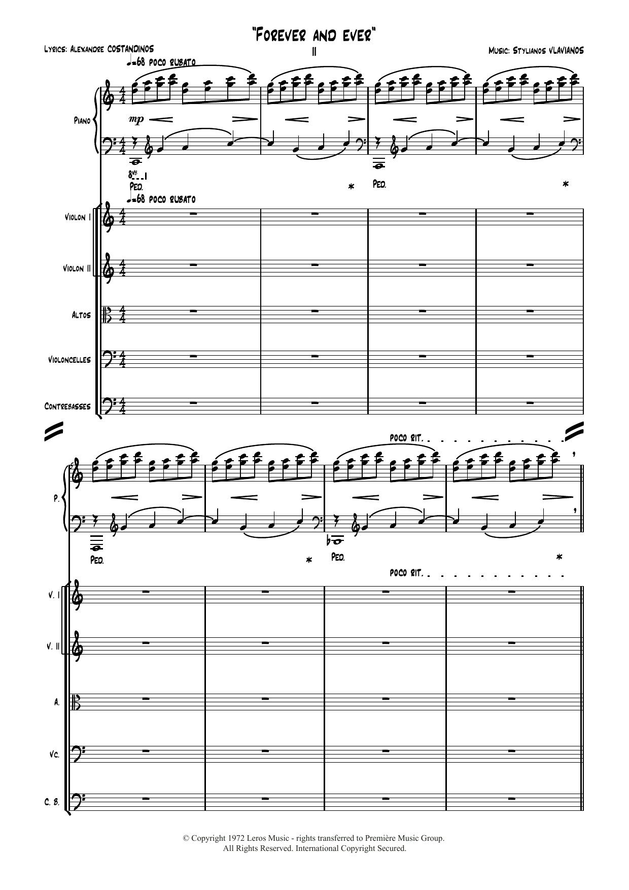 Download Stylianos Vlavianos Forever and Ever Sheet Music and learn how to play Orchestra PDF digital score in minutes