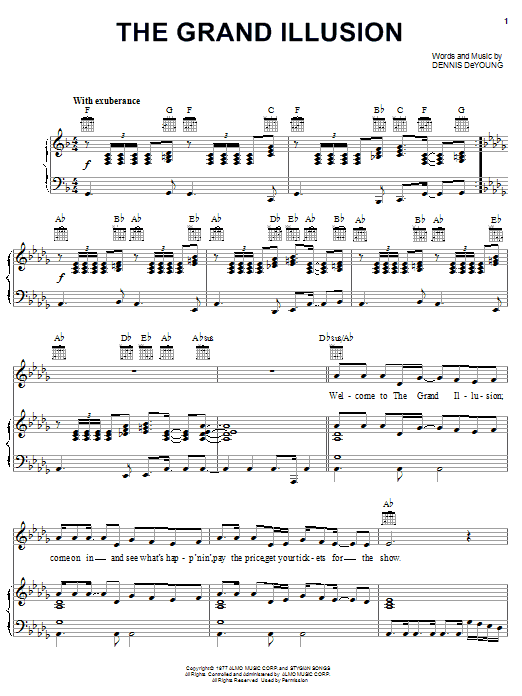 Download Styx The Grand Illusion Sheet Music and learn how to play Guitar Tab PDF digital score in minutes