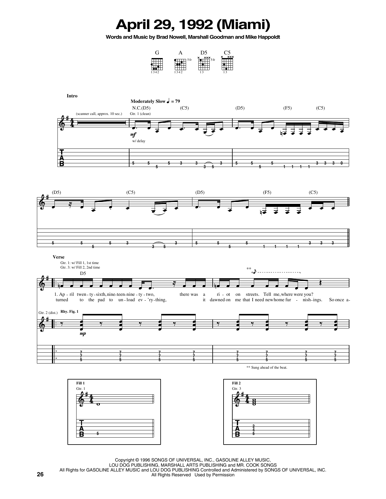 Download Sublime April 29, 1992 (Miami) Sheet Music and learn how to play Ukulele PDF digital score in minutes