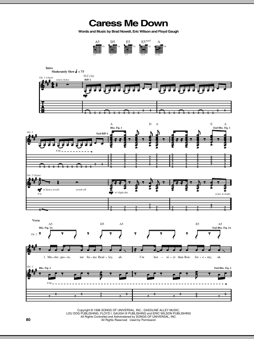 Download Sublime Caress Me Down Sheet Music and learn how to play Ukulele PDF digital score in minutes