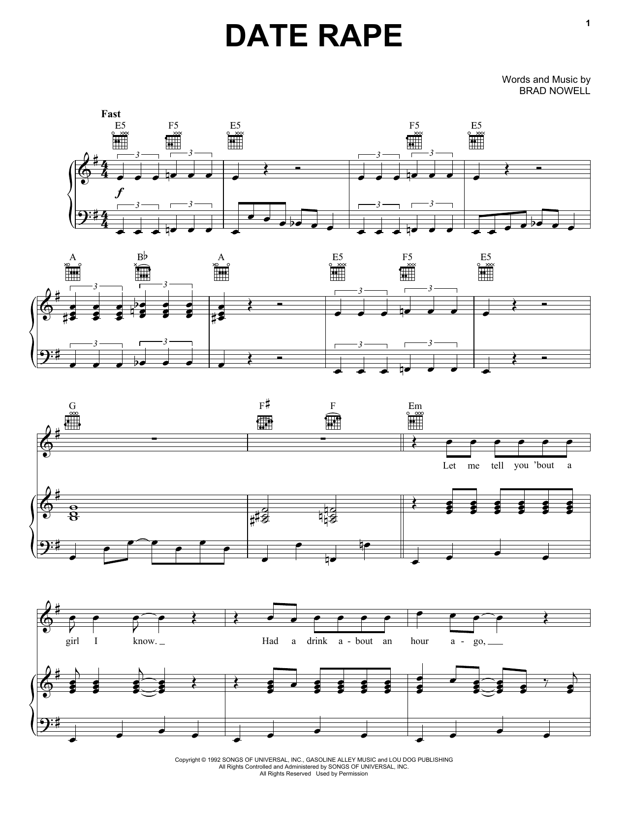 Download Sublime Date Rape Sheet Music and learn how to play Ukulele PDF digital score in minutes