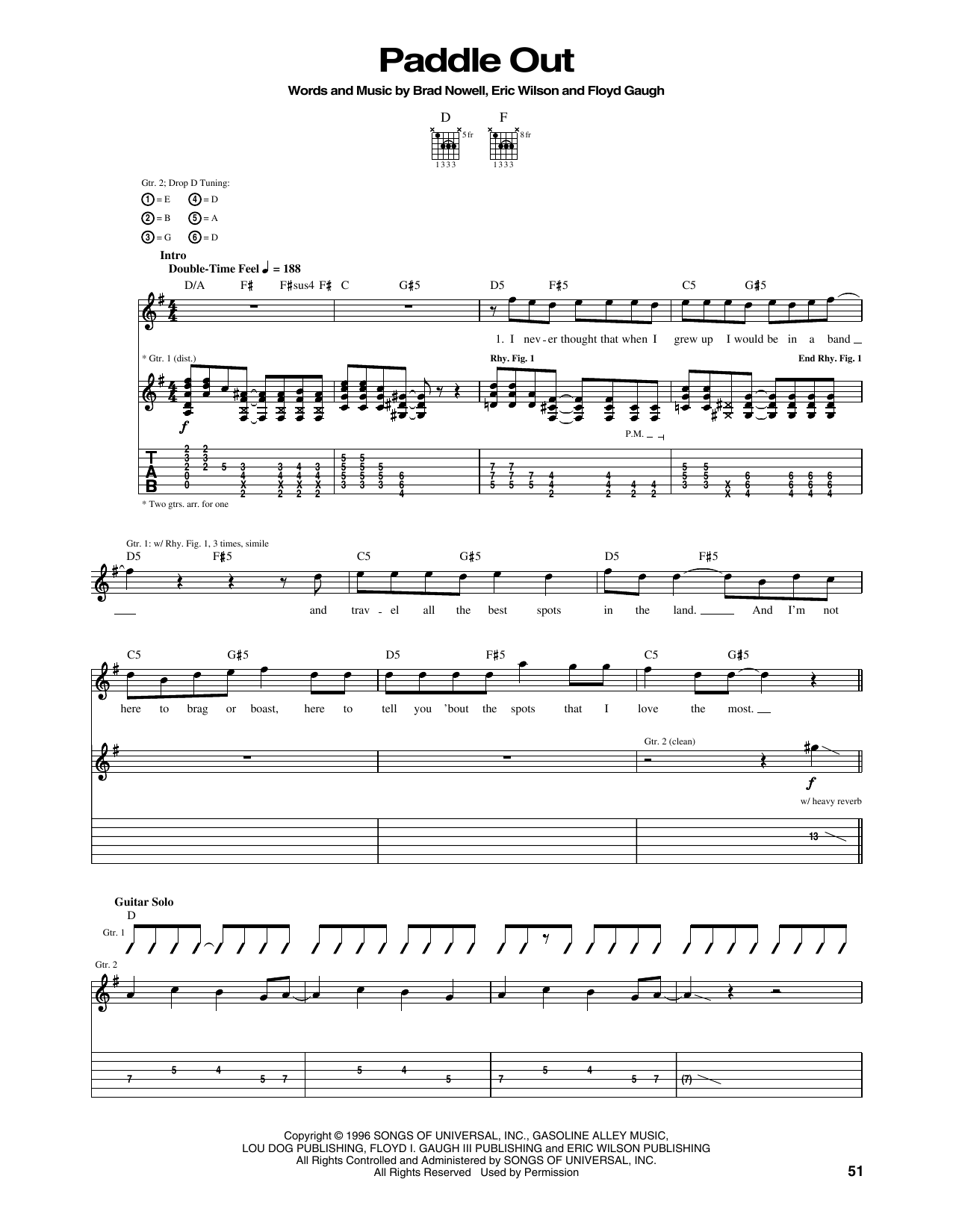 Download Sublime Paddle Out Sheet Music and learn how to play Guitar Tab PDF digital score in minutes