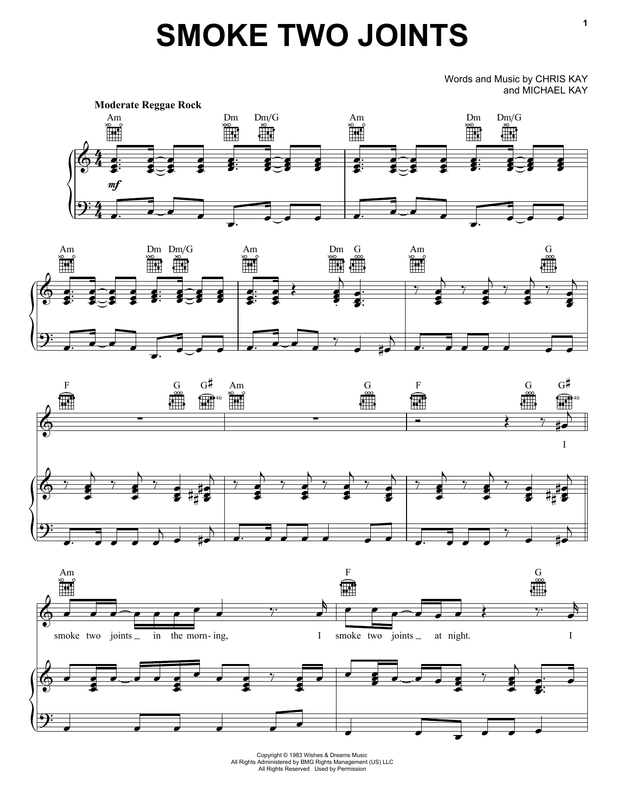 Download Sublime Smoke Two Joints Sheet Music and learn how to play Ukulele PDF digital score in minutes