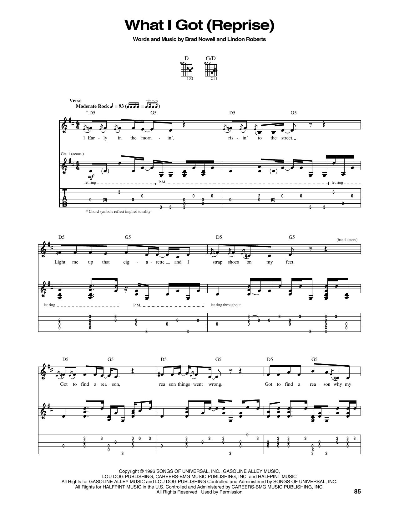 Download Sublime What I Got (Reprise) Sheet Music and learn how to play Guitar Tab PDF digital score in minutes