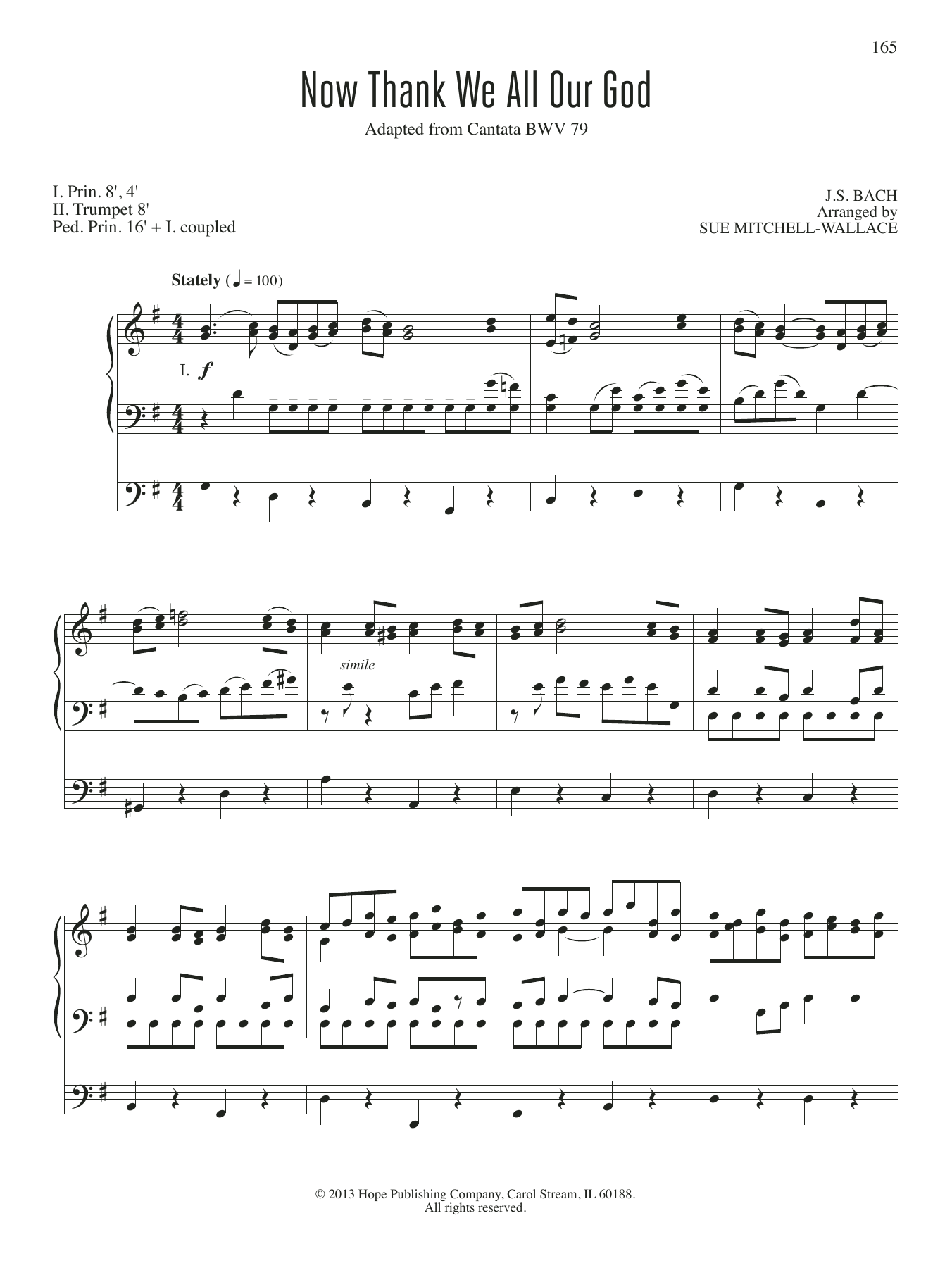 Download Sue Mitchell-Wallace Now We Thank We All Our God Sheet Music and learn how to play Organ PDF digital score in minutes