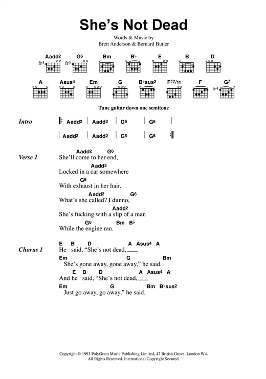 suede-she-s-not-dead-sheet-music-notes-download-printable-pdf-score