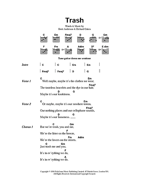 Download Suede Trash Sheet Music and learn how to play Guitar Tab PDF digital score in minutes
