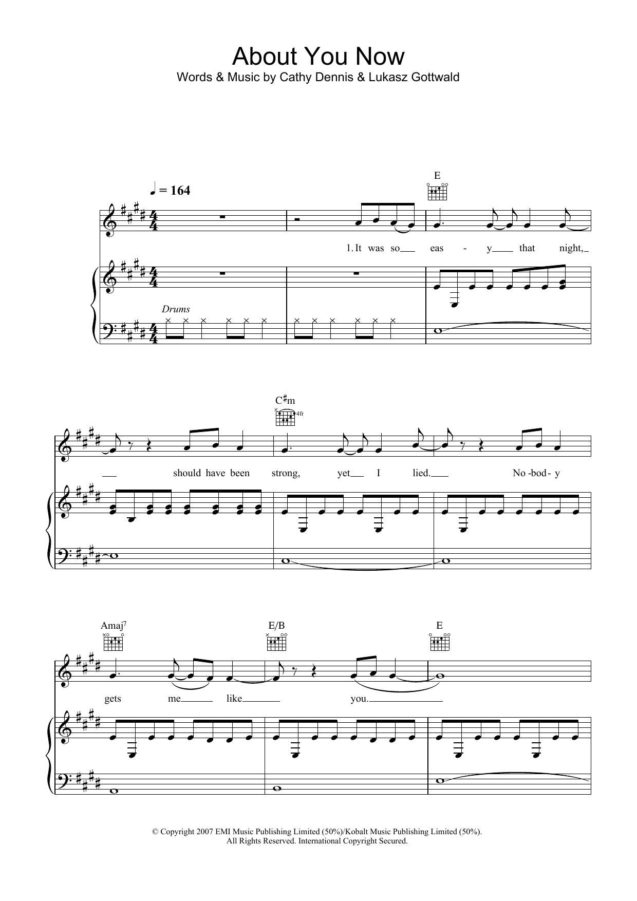 Download Sugababes About You Now Sheet Music and learn how to play Beginner Piano PDF digital score in minutes