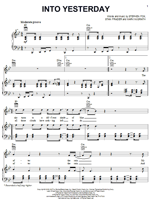 Download Sugar Ray Into Yesterday Sheet Music and learn how to play Piano, Vocal & Guitar (Right-Hand Melody) PDF digital score in minutes