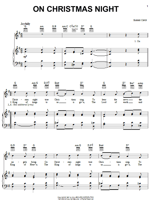 Download Traditional Carol On Christmas Night Sheet Music and learn how to play Ukulele PDF digital score in minutes
