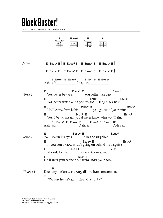 Download The Sweet Blockbuster Sheet Music and learn how to play Lyrics & Chords PDF digital score in minutes