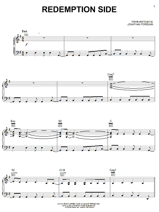 Download Switchfoot Redemption Side Sheet Music and learn how to play Guitar Tab PDF digital score in minutes