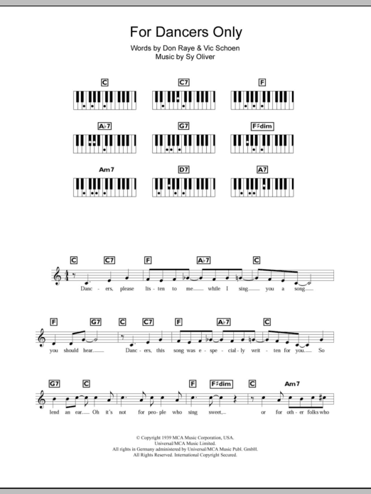 Download Sy Oliver For Dancers Only Sheet Music and learn how to play Keyboard PDF digital score in minutes