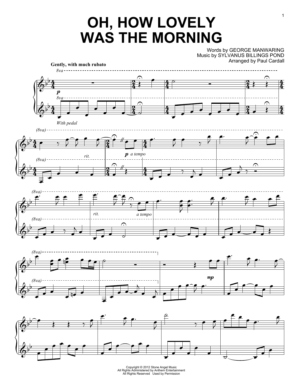 Download Sylvanus Billings Pond Oh, How Lovely Was The Morning (arr. Paul Cardall) Sheet Music and learn how to play Piano Solo PDF digital score in minutes