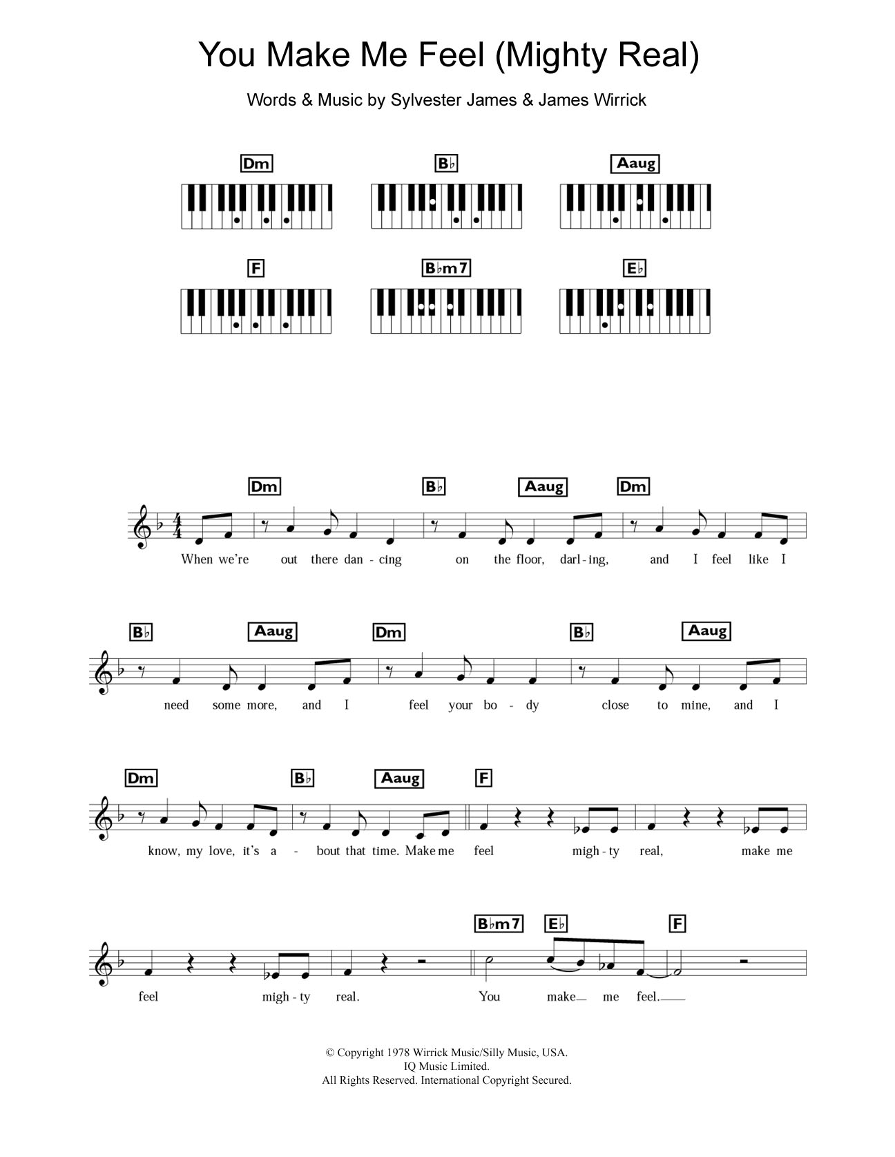 Download Sylvester You Make Me Feel (Mighty Real) Sheet Music and learn how to play Keyboard PDF digital score in minutes