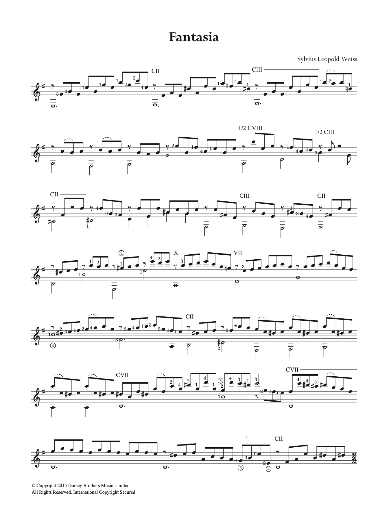 Download Sylvius Leopold Weiss Fantasia Sheet Music and learn how to play Guitar PDF digital score in minutes