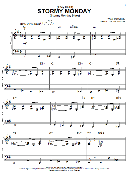 Download T-Bone Walker (They Call It) Stormy Monday (Stormy Monday Blues) Sheet Music and learn how to play Ukulele PDF digital score in minutes