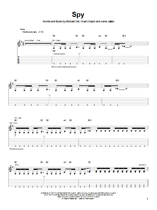 Download Tait Spy Sheet Music and learn how to play Guitar Tab PDF digital score in minutes