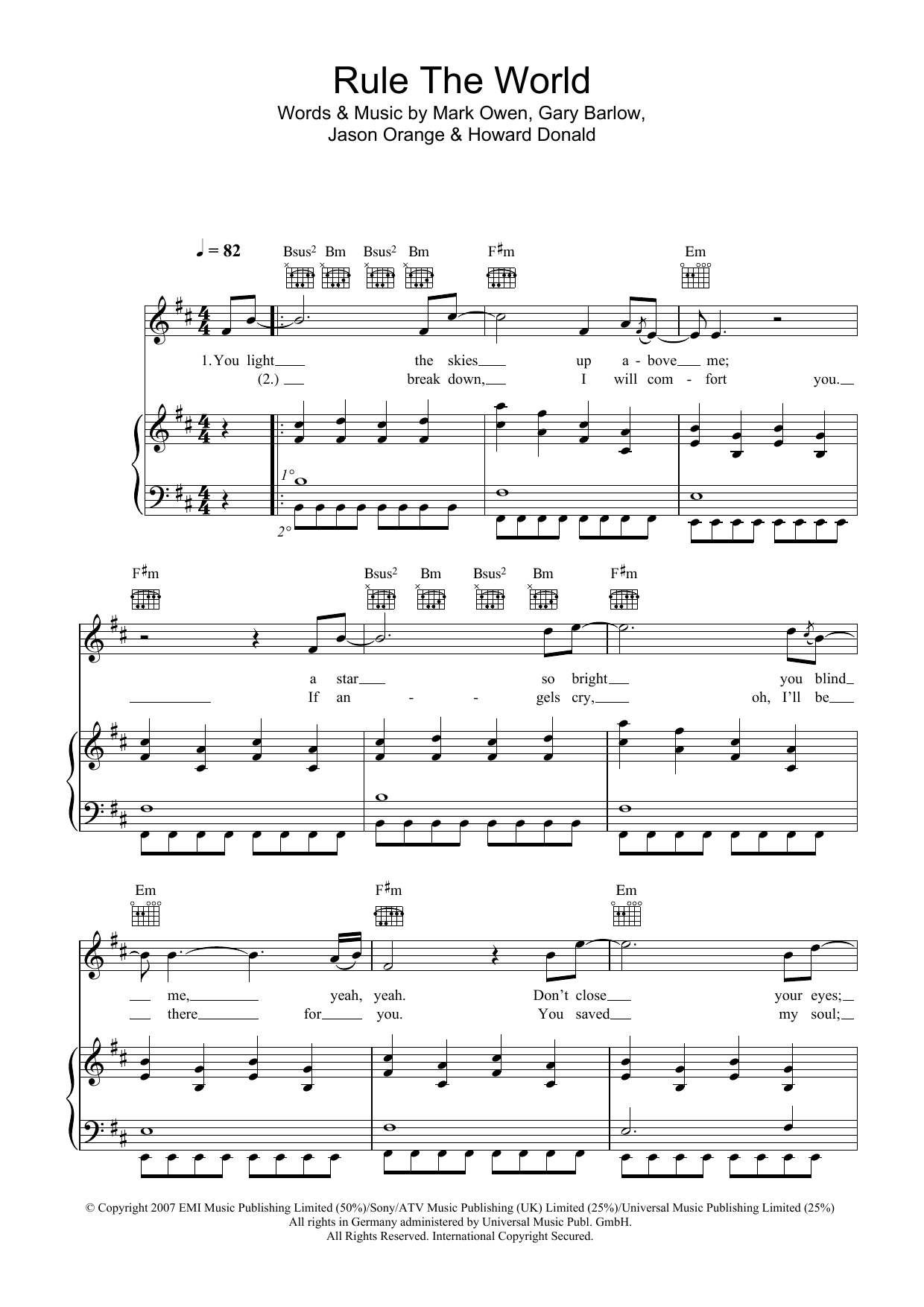 Download Take That Rule The World (from Stardust) Sheet Music and learn how to play Clarinet PDF digital score in minutes