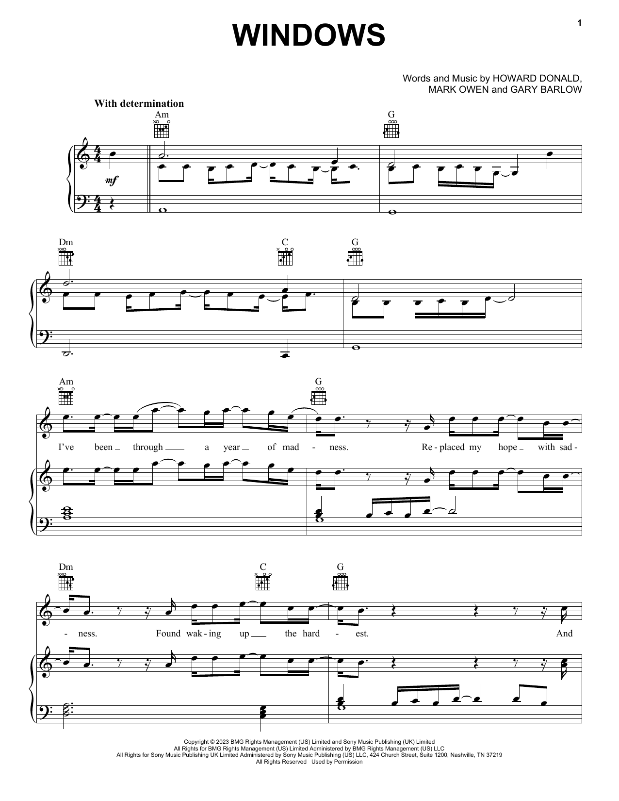 Download Take That Windows Sheet Music and learn how to play Piano, Vocal & Guitar Chords (Right-Hand Melody) PDF digital score in minutes