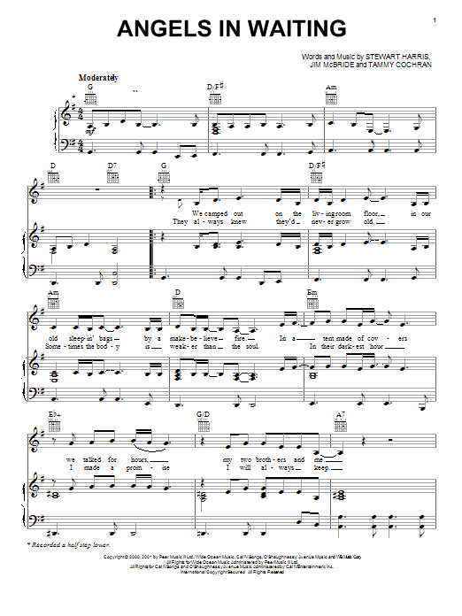 Download Tammy Cochran Angels In Waiting Sheet Music and learn how to play Piano, Vocal & Guitar (Right-Hand Melody) PDF digital score in minutes