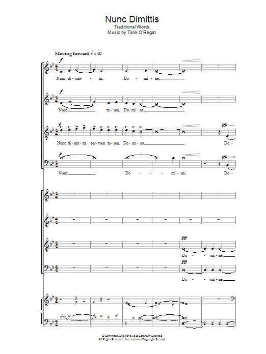 Download Tarik O'Regan Nunc Dimittis Sheet Music and learn how to play Choir PDF digital score in minutes