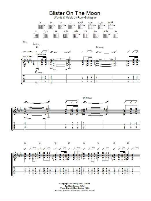 Download Taste Blister On The Moon Sheet Music and learn how to play Guitar Tab PDF digital score in minutes