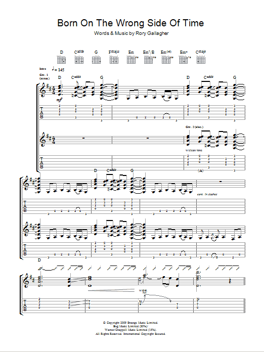 Download Taste Born On The Wrong Side Of Time Sheet Music and learn how to play Guitar Tab PDF digital score in minutes