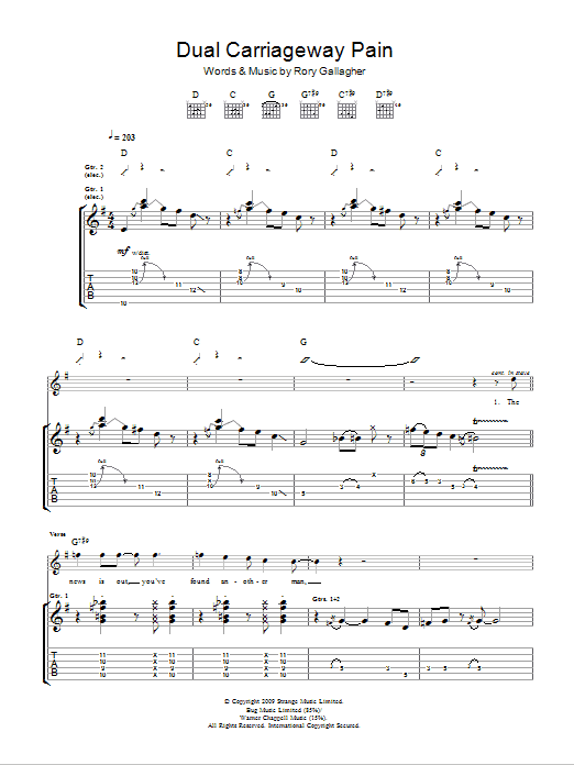 Download Taste Dual Carriage Way Pain Sheet Music and learn how to play Guitar Tab PDF digital score in minutes