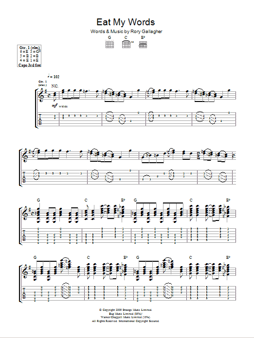 Download Taste Eat My Words Sheet Music and learn how to play Guitar Tab PDF digital score in minutes