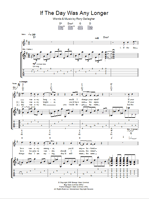Download Taste If The Day Was Any Longer Sheet Music and learn how to play Guitar Tab PDF digital score in minutes