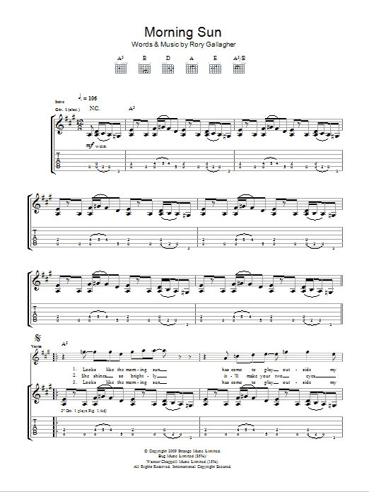 Download Taste Morning Sun Sheet Music and learn how to play Guitar Tab PDF digital score in minutes