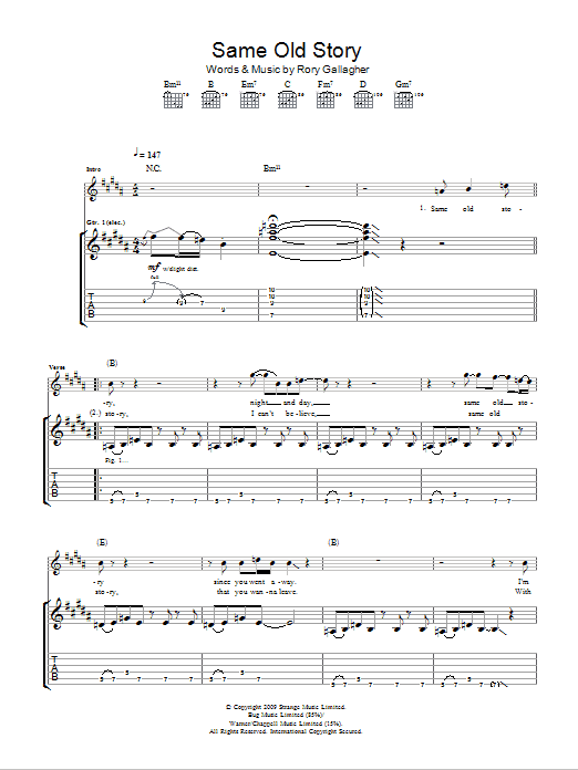 Download Taste Same Old Story Sheet Music and learn how to play Guitar Tab PDF digital score in minutes