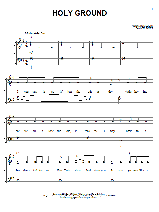 Download Taylor Swift Holy Ground Sheet Music and learn how to play Ukulele PDF digital score in minutes