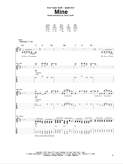 Download Taylor Swift Mine Sheet Music and learn how to play Voice PDF digital score in minutes