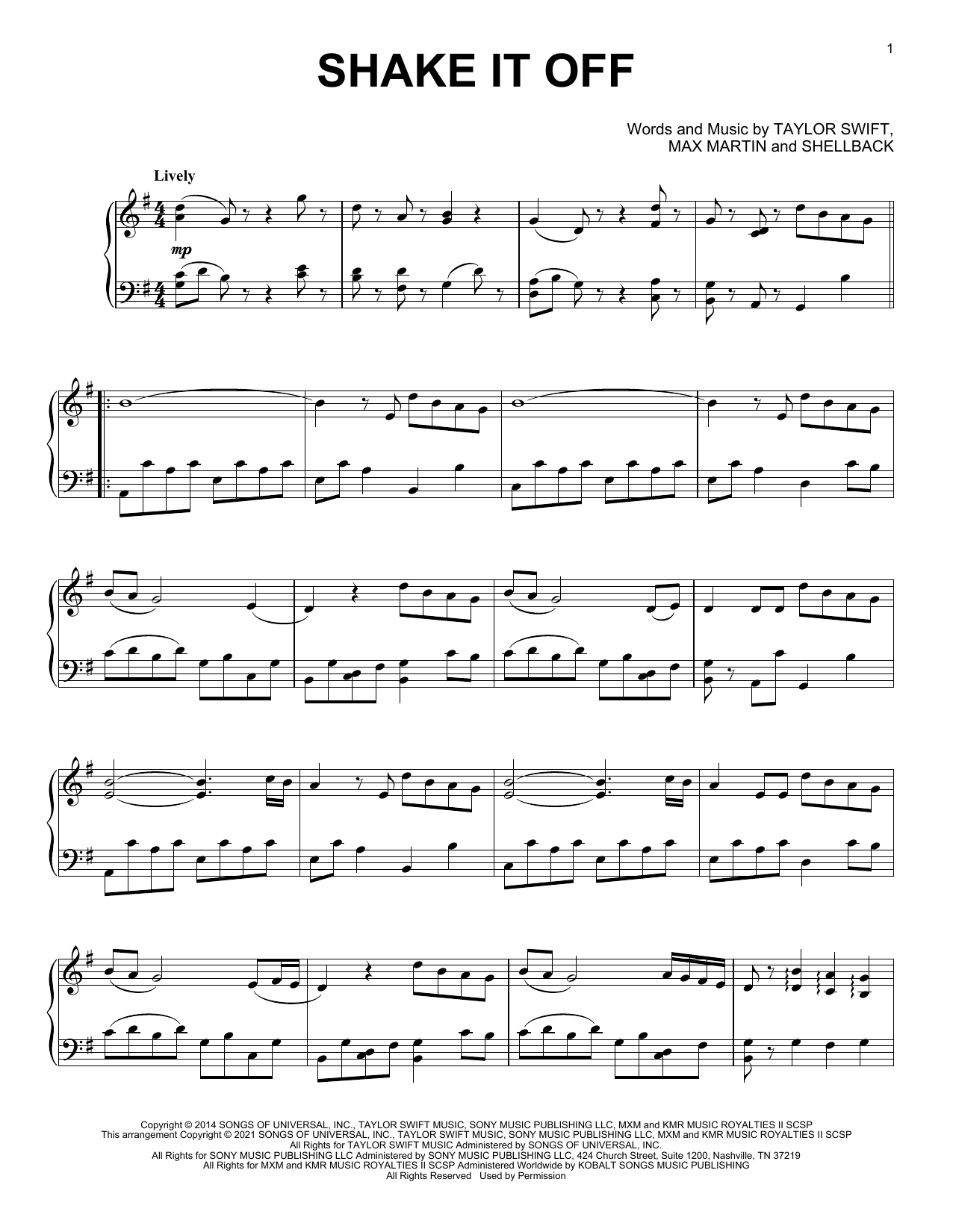 Download Taylor Swift Shake It Off [Classical version] Sheet Music and learn how to play Piano Solo PDF digital score in minutes