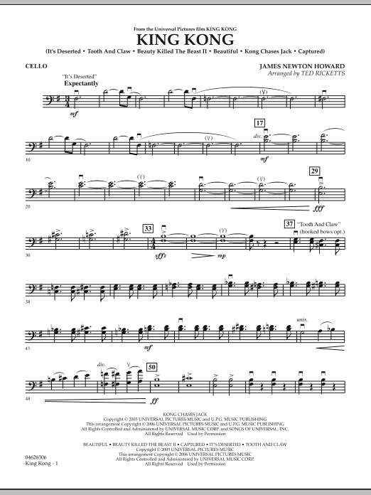 Download Ted Ricketts King Kong - Cello Sheet Music and learn how to play Orchestra PDF digital score in minutes