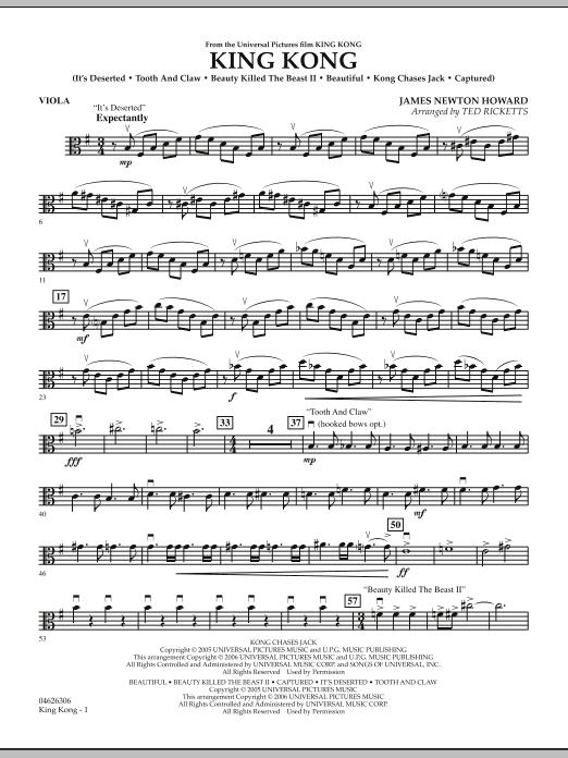 Download Ted Ricketts King Kong - Viola Sheet Music and learn how to play Orchestra PDF digital score in minutes