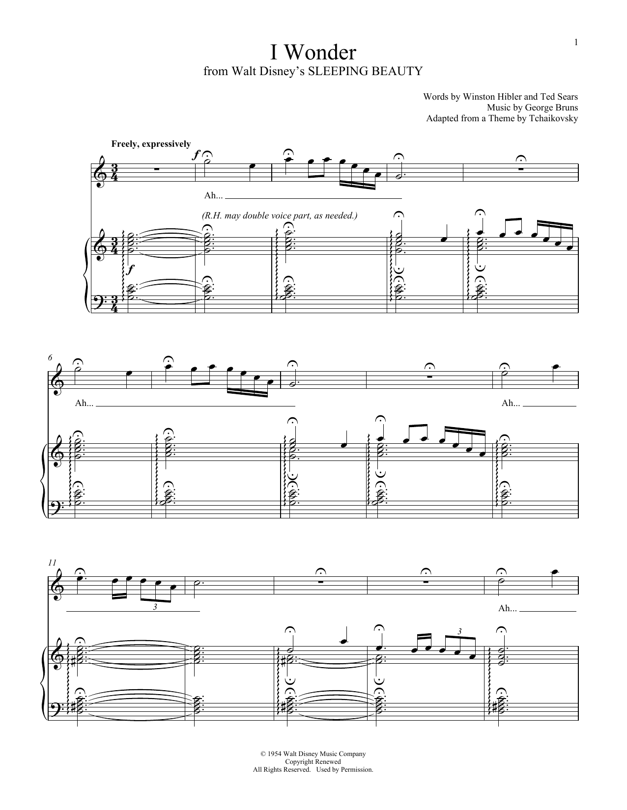 Download Ted Sears I Wonder Sheet Music and learn how to play Piano & Vocal PDF digital score in minutes