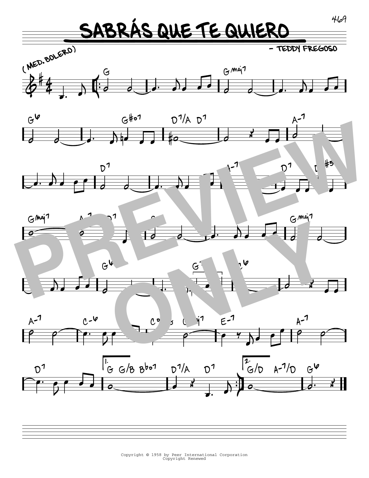 Download Teddy Fregoso Sabras Que Te Quiero Sheet Music and learn how to play Real Book – Melody & Chords PDF digital score in minutes