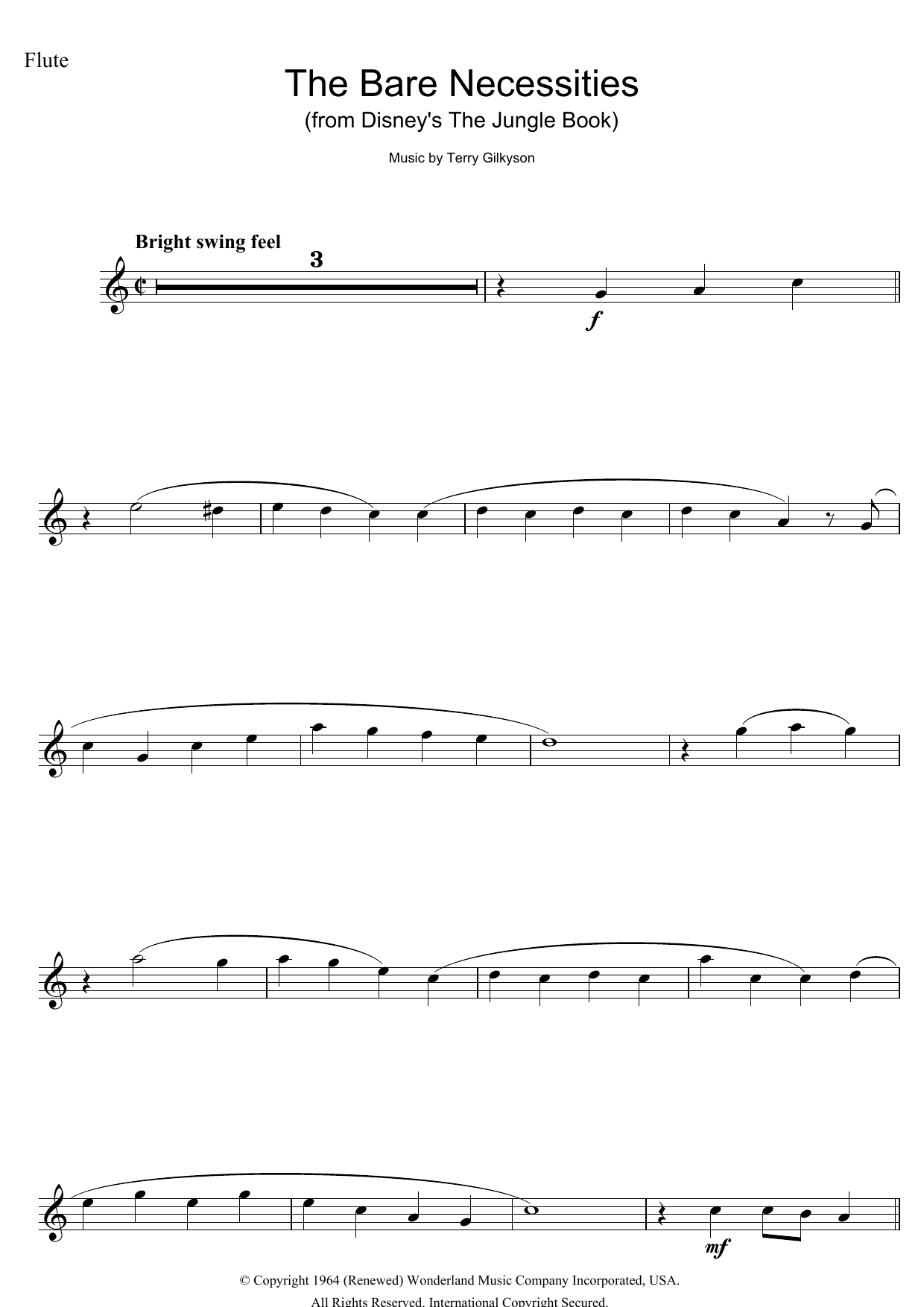 Download Terry Gilkyson The Bare Necessities (from Disney's The Jungle Book) Sheet Music and learn how to play Alto Saxophone PDF digital score in minutes