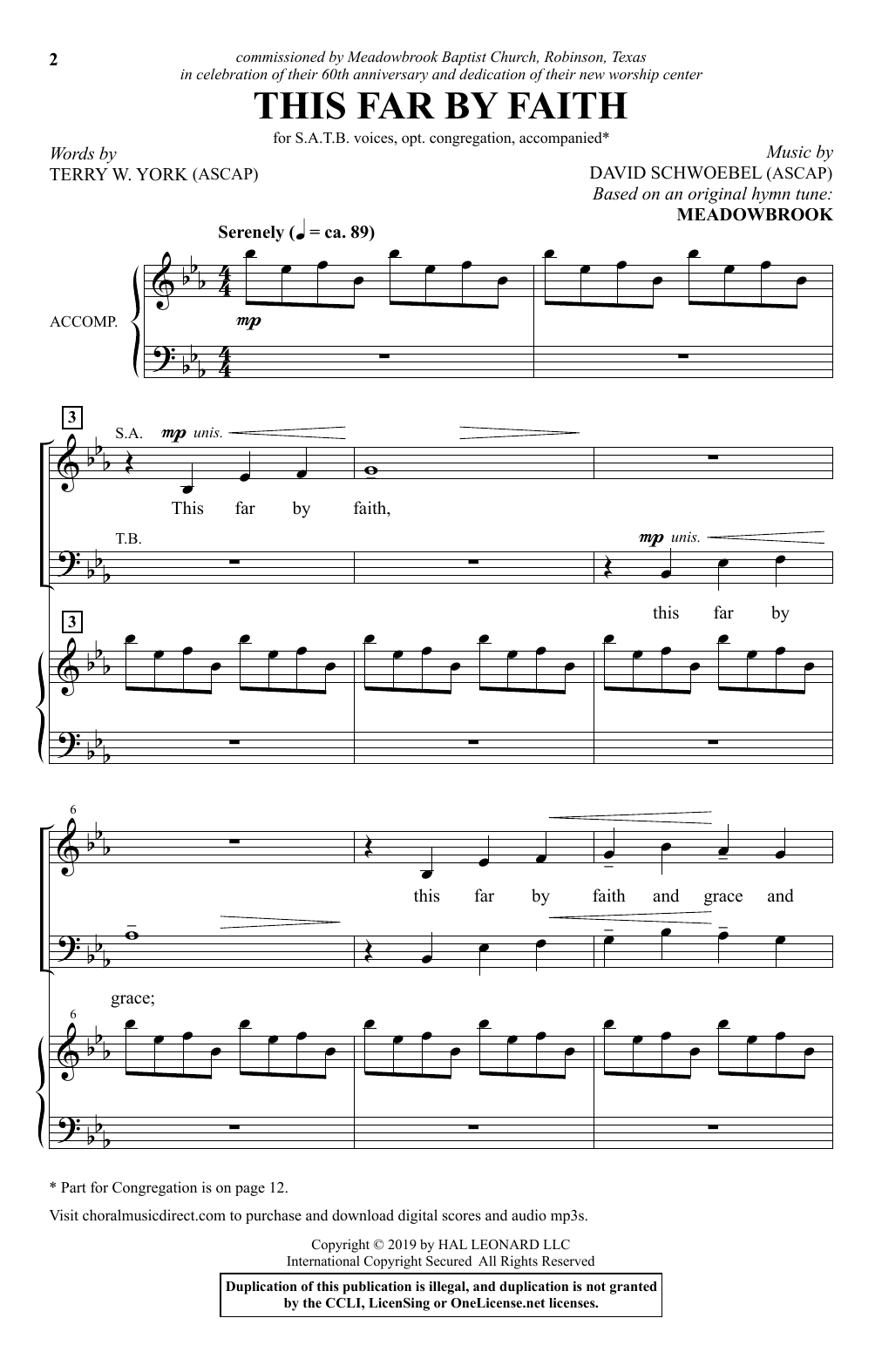 Download Terry W. York and David Schwoebel This Far By Faith Sheet Music and learn how to play SATB Choir PDF digital score in minutes